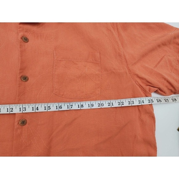 Tommy Bahama Mens Coral 100% Silk Short Sleeve Button Down Hawaiian Shirt XL - Picture 10 of 15
